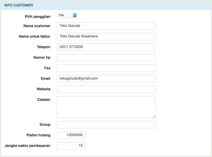 Membuat data customer
